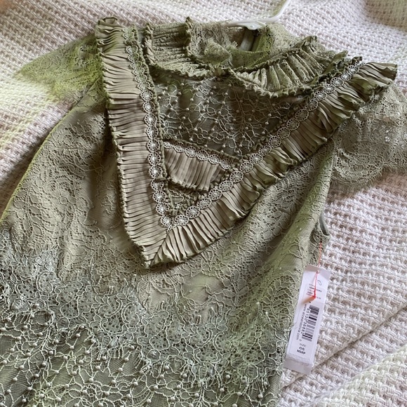 Alice + Olivia “Albertine” Lace Embroidered Maxi Dress | Pale Green | NWT - Picture 12 of 14